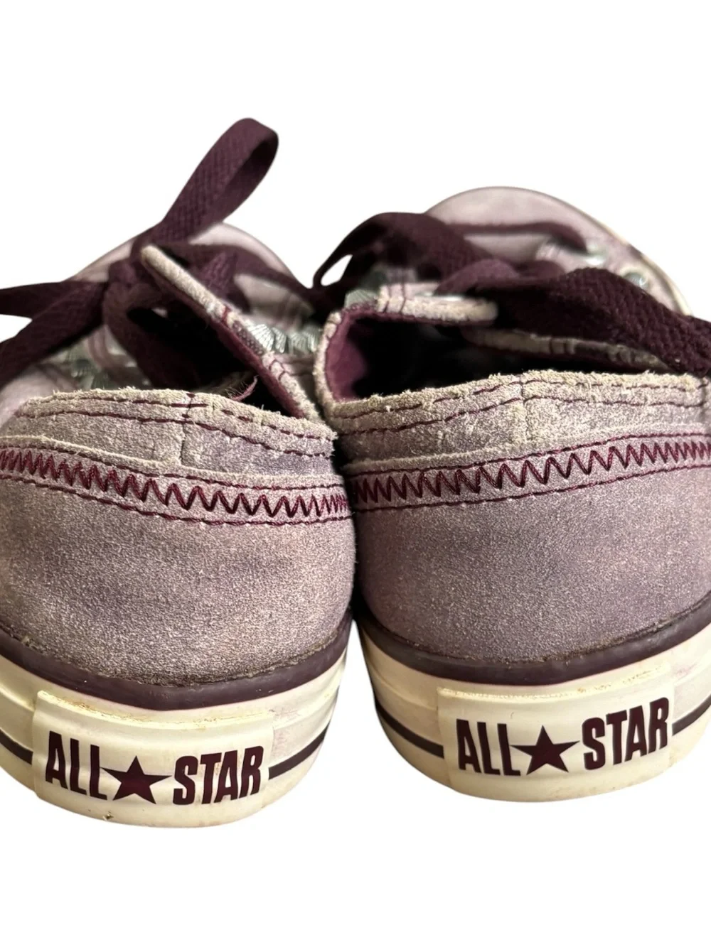 Converse All Stars Leather Studded Sneakers in Dusty Lavender and Dark Purple